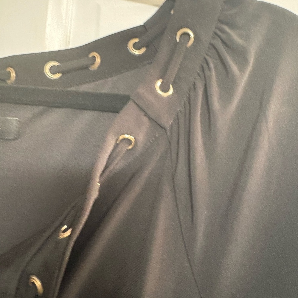 White House‎ Black Market Black Dress with Gold Accents S - Picture 5 of 12